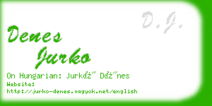 denes jurko business card